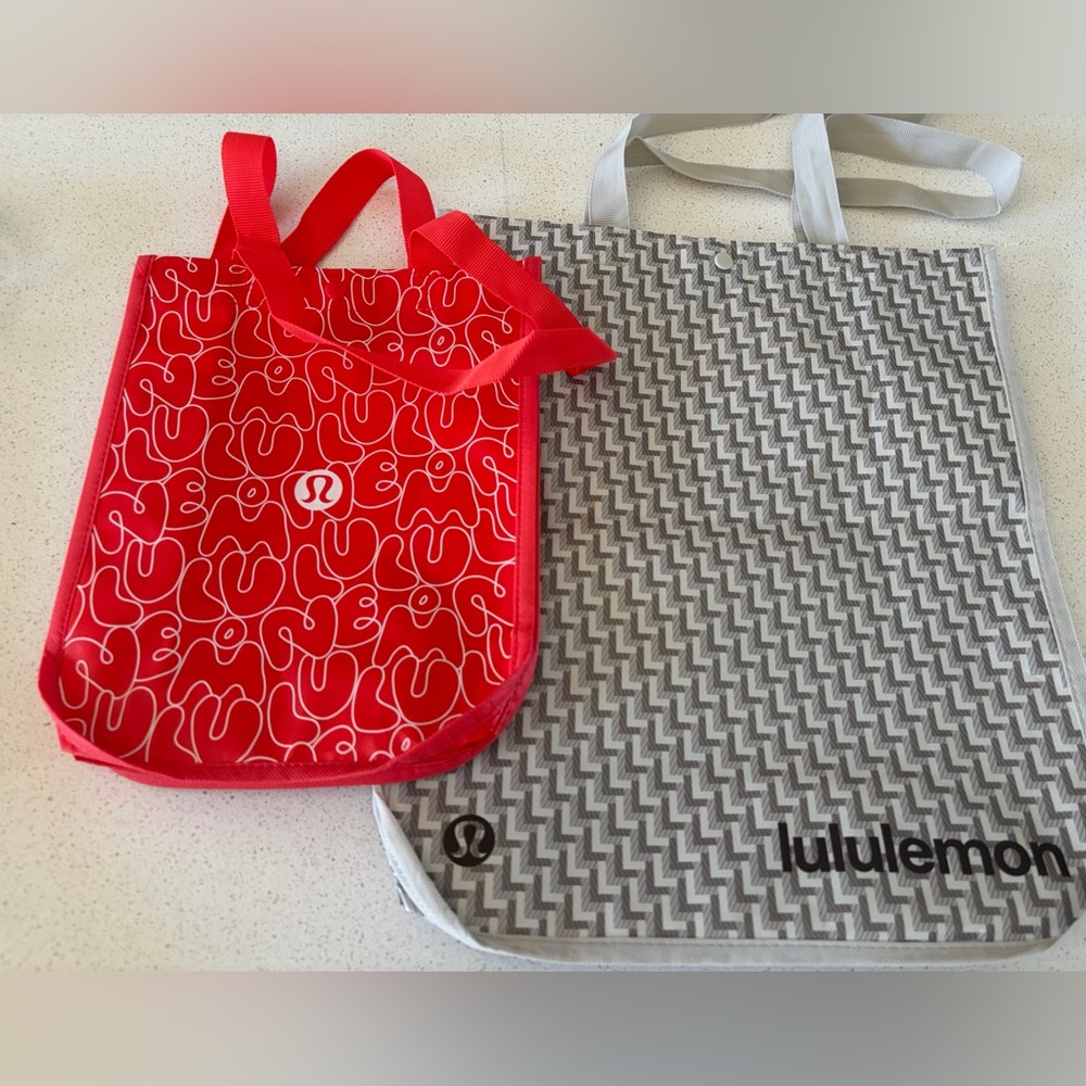 Lululemon Logo reusable shopping bags totes NEW Duo&Red Bubble